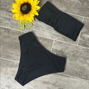 Black Bandeau Bikini Set
